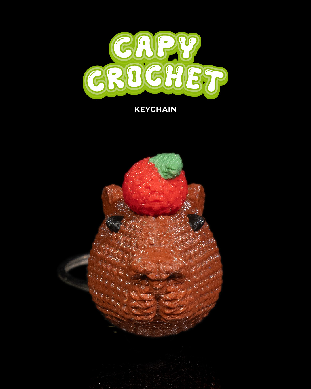 Capy Crochet Keychain
